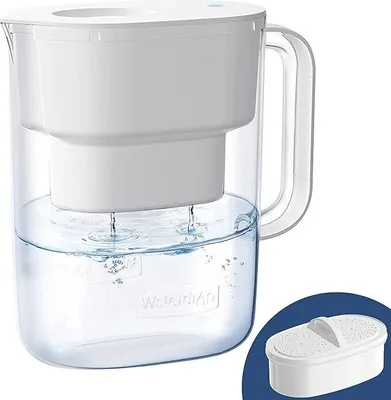 Produktbild von Waterdrop Lucid Wasserfilter Krug mit 1 x 90 Tage Filter, 3,5 L, reduziert Kalk, Chlor, Blei, Kupfer im Wasser, NSF , BPA-frei, weiß