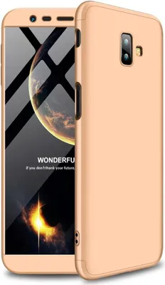 Produktbild von Hülle für Samsung Galaxy J6 (2018) 360 Grad Schutz mit Displayglas Schutzglas Bumper Cover Galaxy J6 (2018) Farbe: Gold