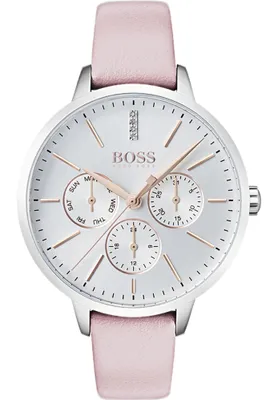 Produktbild von BOSS Multi Zifferblatt Quarz Uhr für Damen Kollektion Symphony mit Pinkes Ledera