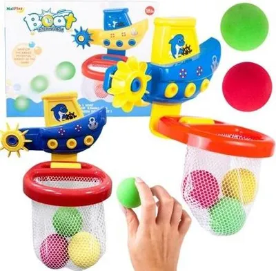 Immagine prodotto di Set Barca con cesto e palline Giocattolo da bagno Mirato al cesto