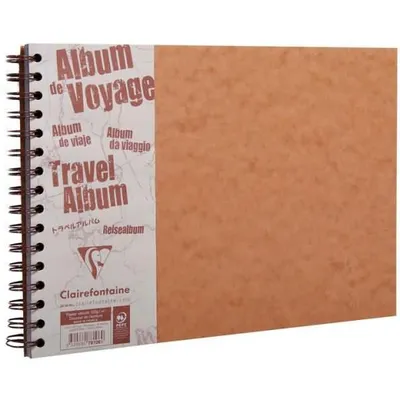 Immagine prodotto di Clairefontaine, album da viaggio, formato A4 orizzontale, colore marrone, 80 fogli