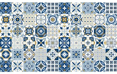 Produktbild von Selbstklebende Fliesenaufkleber für Küche und Bad – 60 Gallia Azulejos Fliesenaufkleber – 60 Aufkleber 15 x 15 cm