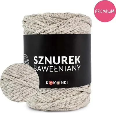 Produktbild von Premium Baumwollseil by KOKONKI – 5mm, 100m Rolle, Leinenfarben – Hochwertig & Vielseitig für Makramee und Handarbeiten