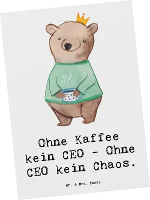 Produktbild von Mr. & Mrs. Panda Ansichtskarte CEO ohne Chaos - Weiß - Geschenk, Kunstkarten, Postkarte, Postkarten, Kaffee, Unternehmensleitung, Ansichtskarten, Geschäftsleitung, Berufe