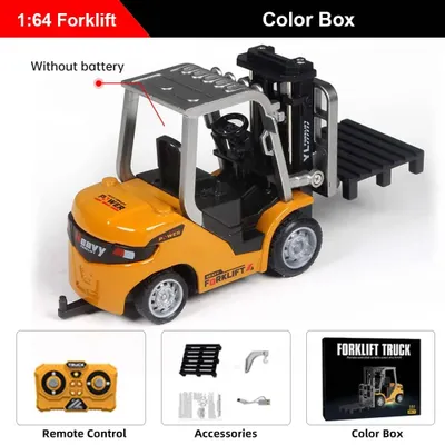 Produktbild von Ferngesteuerter Spielzeug-Gabelstapler - RC-Gabelstapler 1:64 - 2,4 GHz - 9 Kanäle - Reichweite 30 m - Lithium-Akku - Licht und Musik