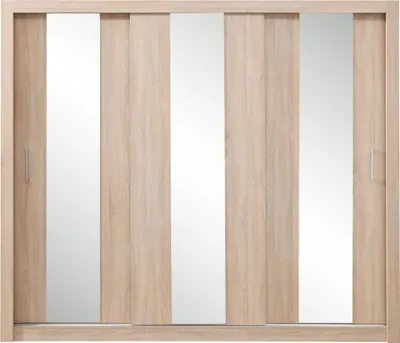 Produktbild von Schiebetürenschrank / Kleiderschrank Zwalm 01, Farbe: Eiche - Abmessungen: 215 x 250 x 60 cm (H x B x T)