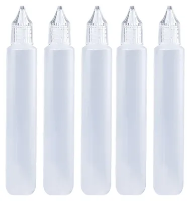 5 Kunststoff-Dosierflaschen 30 ml, zusammendrückbar, multifunktional