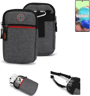Produktbild von K-S-Trade Holster Gürteltasche kompatibel mit Samsung Galaxy A71 5G Handy Tasche Schutz Hülle grau Zusatzfächer 1x