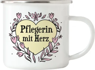 Produktbild von Pflegerin mit Herz Emaille Tasse Geschenkidee Zum Danke Sagen Beste Pflegerin