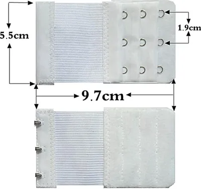 Immagine prodotto di Ampio estensore di reggiseno con fascia elastica, 3 file di ganci, bianco