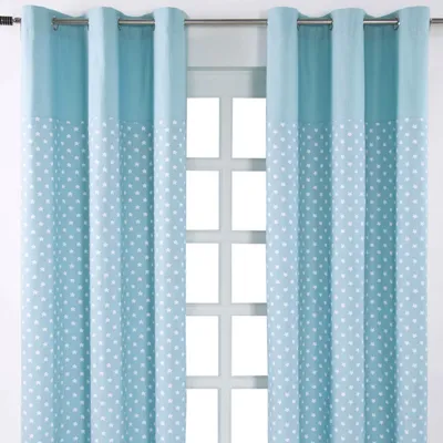 Image de HOMESCAPES Rideaux étoiles bleu set de 2 228 x 137 cm