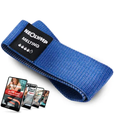 Produktbild von NEOLYMP kurze Fitnessbänder Stoff mit Fitness Traningsprogramm E-Book - waschbare Resistance Bands, Widerstandsbänder, Gymnastikband, Fitnessband