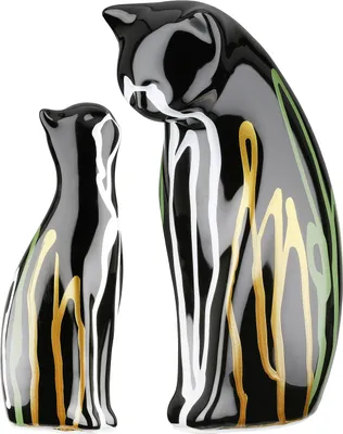Zdjęcie produktu dla Gilde 2tlg. Set, Figur, Katze, "Scuro", Keramik, schwarz, L. 8 cm, B. 14 cm, H. 22 cm 33215 4063387332153 2 Stück (2-fach sortiert)