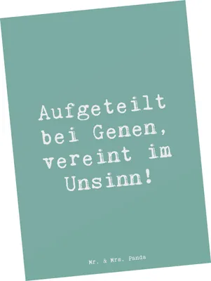 Produktbild von Mr. & Mrs. Panda Postkarte Spruch Halbbruder Unsinn - Meeresbrise - Geschenk, Ansichtskarte, Ansichtskarten, bildkarte, Liebe, Postkarten, Familie, handgemacht, Grußkarte