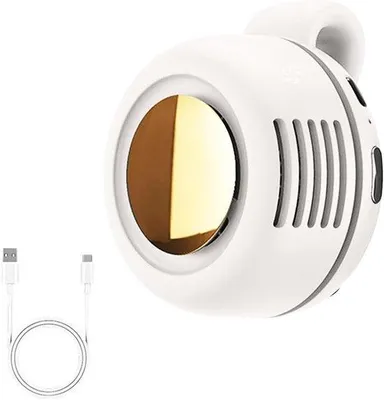 Produktbild von Portable Klemventilator, Oplaadbare mit 3 Geschwindigkeiten, Stille Klemventilator für Reisen, 360° Stille Roterende Klemventilator, Weiß