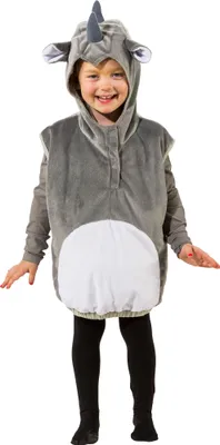 Produktbild von O5010-104 grau-weiß Kinder Mädchen Junge Nashorn Weste-Kostüm Gr.104