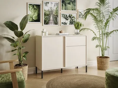 Produktbild von DELLE beige 103 cm Kommode mit Schublade mit LED