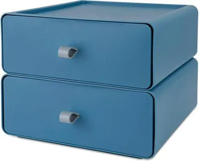Immagine prodotto di Organizer impilabili per beauty case di grande capienza, 2 pezzi, blu