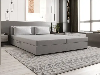 Obrázek produktu pro Kontinentální manželská postel 180x200 ROSIE 13 - světle šedá
