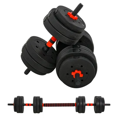 Produktbild von HOMCOM 2 in 1 Hanteln Set 25 kg verstellbare Kurzhantel & Langhantel Fitness