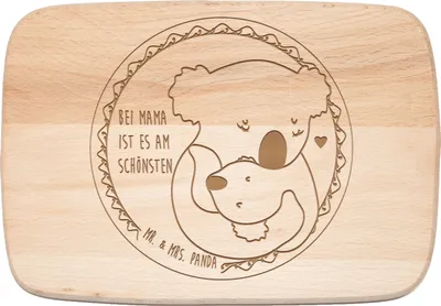 Produktbild von Mr. & Mrs. Panda Schneidebrett Koala Mama - Transparent - Geschenk, Weihnachten, schneidbrett, Liebe, Muttertag, Küchenbrett, Geburtstag, Holzbrett, Frühstücksbrett
