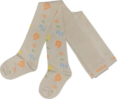 Produktbild von Kinderstrumpfhosen aus Baumwolle Katzenhaus Sand Größe 92-98
