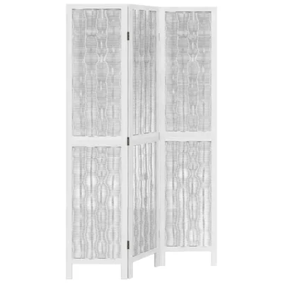 Immagine prodotto di vidaXL Divisorio 3 pezzi bianco in legno massello di paulownia