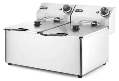 Zdjęcie produktu dla Hendi 205839, Frytkownica, 16 l, 50 °C, 190 °C, Podwójny, Srebrny