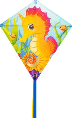 Obrázok produktu pre Detský šarkan HQ Eddy Seahorse 100055 Žltý 68 x 68 cm + 200 cm chvost
