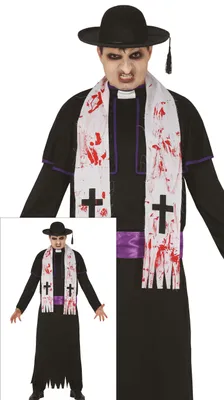 Produktbild von Zombie Halloween Priester Kostüm 52-54 L