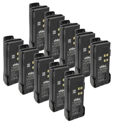 Produktbild von vhbw 10x Akku kompatibel mit Motorola XPR3300, XPR3000, P8668i, TRBO, XPR3300e Funkgerät, Walkie Talkie (3350 mAh, 7,4 V, Li-Ion) + Gürtelclip
