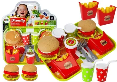 Obrázek produktu pro Hamburger s hranolky a podnos