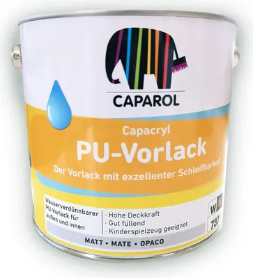 Produktbild von Capacryl PolyurethanVorlack Acryl Matt Wasserlösbarer Grundlack für Holz 2,4L Weiß