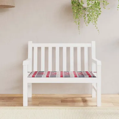 Obrázok produktu pre vidaXL Záhradná lavička Red Check Pattern 120x50x3 cm Oxford Fabric