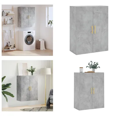 Produktbild von vidaXL Wandschrank Betongrau 69,5x34x90 cm - Wandschrank - Wandschränke - Schrank - Lagerschrank