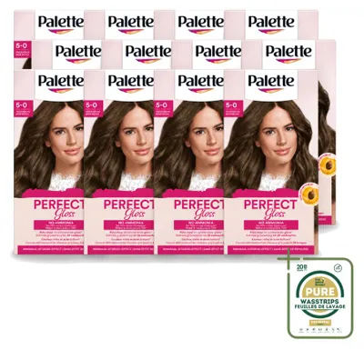 Obrázek produktu pro 12 kusů barviva na vlasy Palette Perfect Gloss, odstín 5 středně hnědý, omyvatelné, balení