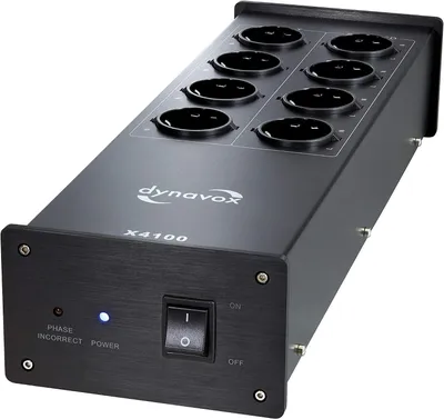 Productafbeelding van Dynavox Hifi-lijnfilter - Multiaansluiting met 8 sleuven - LED-indicatielampje voor de juiste fasepositie - Zwart