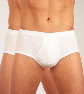Image de Schiesser slip lot de 2 original classics 2-2 rib sports briefs white hommes