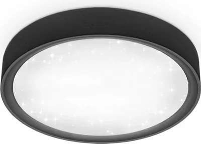 Produktbild von B.K.Licht LED Deckenleuchte Schwarz rund Ø25cm 12W 1200lm Neutralweiß 4000K Sterneneffekt
