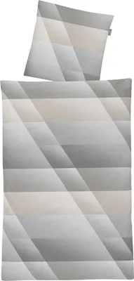 Produktbild von Irisette Mako Satin Bettwäsche Wave 8525-11 Streifen grau 135x200