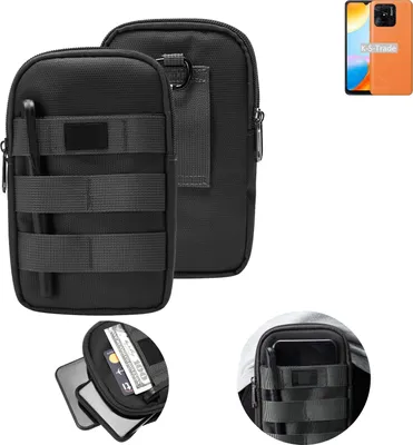 Produktbild von K-S-Trade Holster Gürtel Tasche kompatibel mit Xiaomi Redmi 10 Power Handy Tasche Schutz Hülle dunkel-grau viele Fächer, 1x