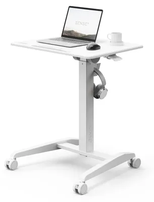 Productafbeelding van Verstelbaar bureau - Stabureau - 70 x 52 cm - Kantelbaar - Verrijdbaar met 4 wielen