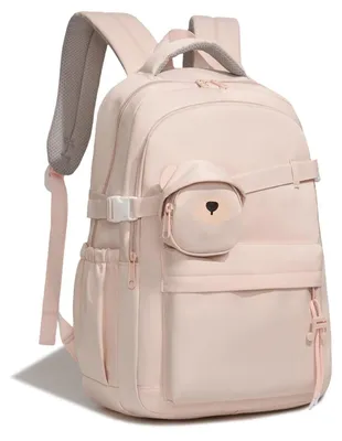 Image de Sac à dos étanche pour ordinateur portable - Sac d'école pour filles - 15,6 pouces - Six compartiments