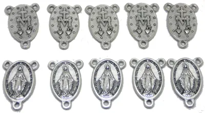 Kreuz Madonna aus Silber, 10 Stück, 2 cm, für Rosenkranz