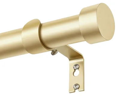 Image de Tringle à rideaux extensible - de 80 à 365 cm - diamètre 25 mm - Embouts simples - Doré - Accessoire de décoration intérieure - Décoration de fenêtre