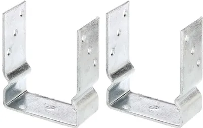 Zdjęcie produktu dla Alberts 2 x wsporniki słupków w kształcie litery U, 121x150 mm, ocynkowane ogniowo, do przykręcenia, głębokość 60 mm