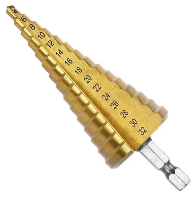 Obrázek produktu pro Vrták z rychlotěžitelné oceli (HSS) s titanovým povlakem, průměr 4-32 mm