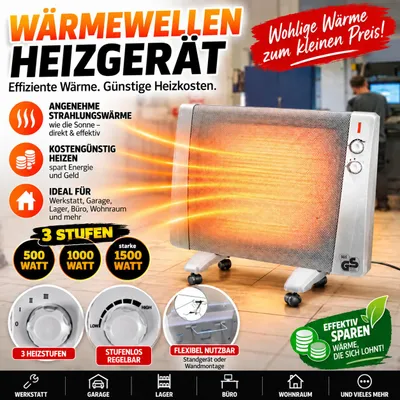 Produktbild von Mauk Wärmewellenheizung 1500W mit Thermostat