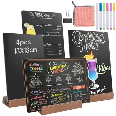 Produktbild von Holz-Schiefertafel-Set für Preisschilder mit Ständer und Marker
