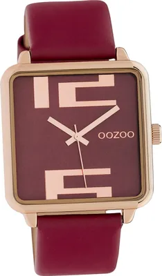 Immagine prodotto di Oozoo orologio da donna in pelle orologio analogico al quarzo bracciale vino rosso Timepieces D2UOC10363